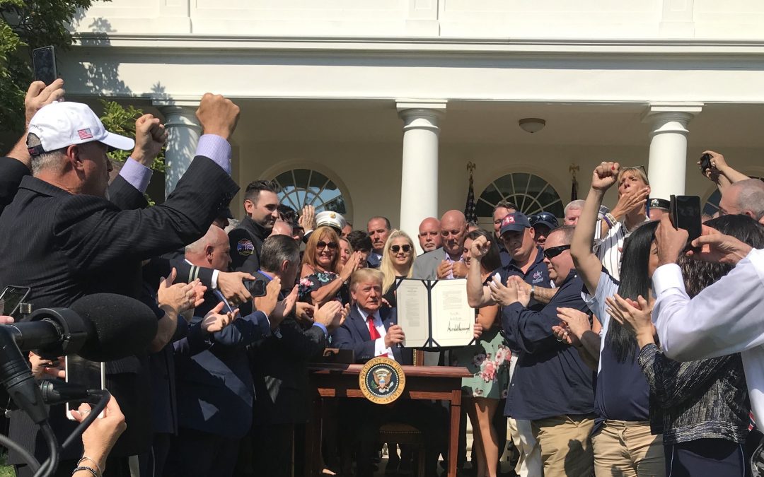 NJFOP President joins President Trump in the Rose Garden for 9/11 bill signing